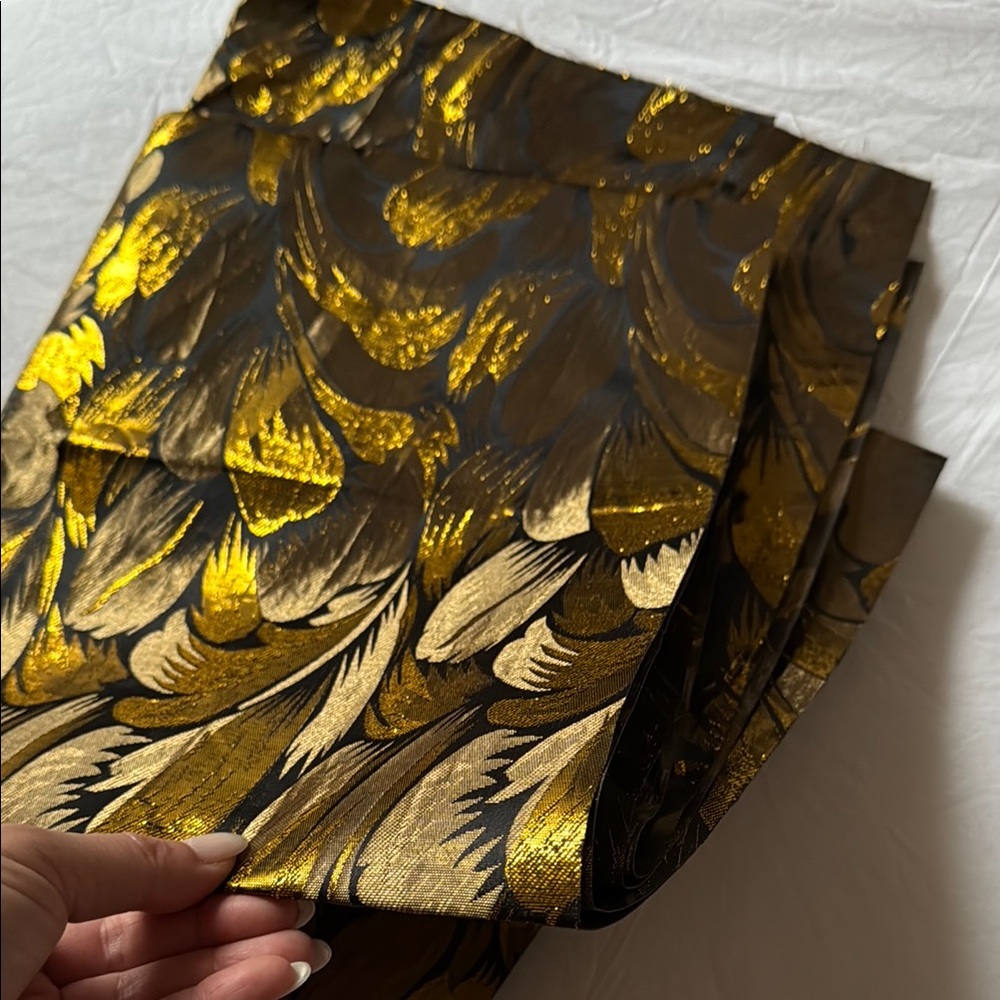 Gold and Black Patterned Stiff Fabric